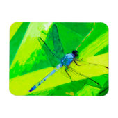 Blue Dragonfly over Green Abstract Impressionisme Magneet (Horizontaal)