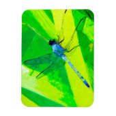 Blue Dragonfly over Green Abstract Impressionisme Magneet (Verticaal)