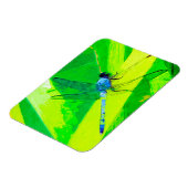 Blue Dragonfly over Green Abstract Impressionisme Magneet (Linkerzijde)