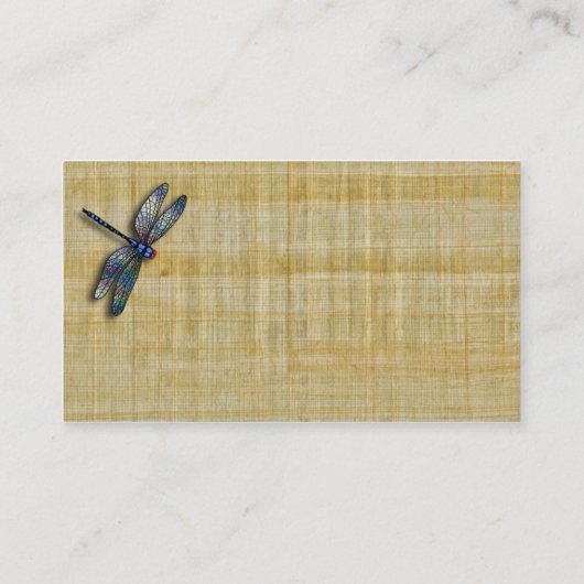 Blue Dragonfly  Papyrus Visitekaartje (Achterkant)