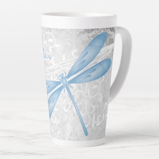 Blue Dragonfly persoonlijke latte Mok (Rechterhoek)