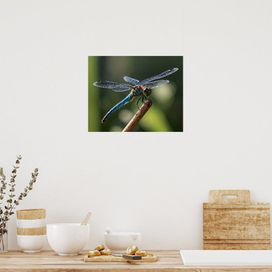 Blue Dragonfly Poster (Keuken)