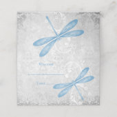 Blue Dragonfly Reception Place Card Plaatskaartje (Buitenkant ongevouwen)