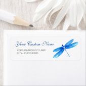 Blue Dragonfly Retouradreslabels Sjabloon Etiket (Insitu)