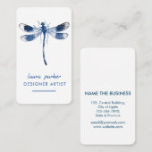 Blue Dragonfly Retro Succes Tattoo Visitekaartje (Voorkant / Achterkant)