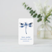 Blue Dragonfly Retro Succes Tattoo Visitekaartje (Staand voorkant)