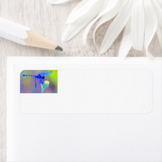 Blue Dragonfly Return-adres Etiket (Insitu)