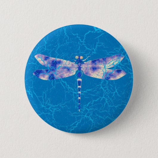 Blue Dragonfly Ronde Button 5,7 Cm (Voorkant)