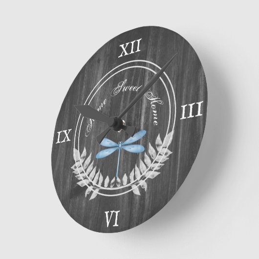 Blue Dragonfly Rustic Acrylwand Ronde Klok (Hoek)