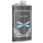 Blue Dragonfly Rustic Flask Heupfles (Rechts)