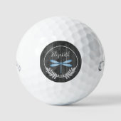 Blue Dragonfly Rustic Golf Balls Golfballen (Voorkant)