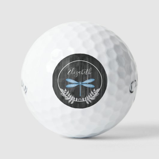 Blue Dragonfly Rustic Golf Balls Golfballen (Voorkant)