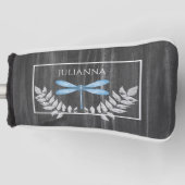 Blue Dragonfly Rustic Golf Head Hoesje Golfheadcover (Voorkant)