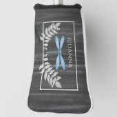 Blue Dragonfly Rustic Golf Head Hoesje Golfheadcover (Draai 90)