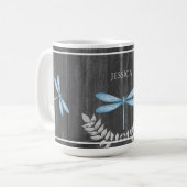 Blue Dragonfly Rustic Personal Coffee Mok (Voorkant links)