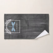 Blue Dragonfly Rustic Personalized Bath Towel Set Bad Handdoek (Handdoek)
