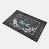 Blue Dragonfly Rustic Personalized Doormat Deurmat (Schuin)
