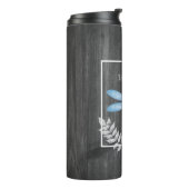 Blue Dragonfly Rustic Personalized Thermal Tumbler Thermosbeker (Gedraaid links)