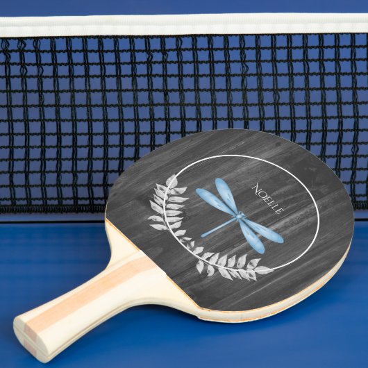Blue Dragonfly Rustic Ping Pong Paddle Tafeltennisbatje (Insitu)