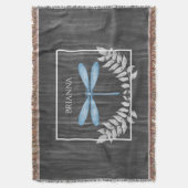 Blue Dragonfly Rustic, speciaal ontworpen schroefd Deken (Voorkant Verticaal)