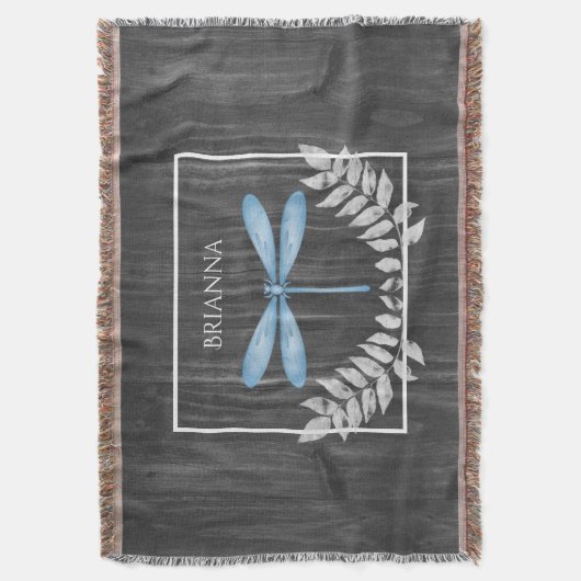 Blue Dragonfly Rustic, speciaal ontworpen schroefd Deken (Voorkant Verticaal)
