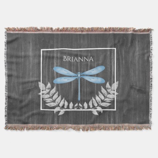 Blue Dragonfly Rustic, speciaal ontworpen schroefd Deken (Voorkant)