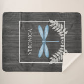 Blue Dragonfly Rustic Specialized Sherpa Blanket Deken (Voorkant (horizontaal))