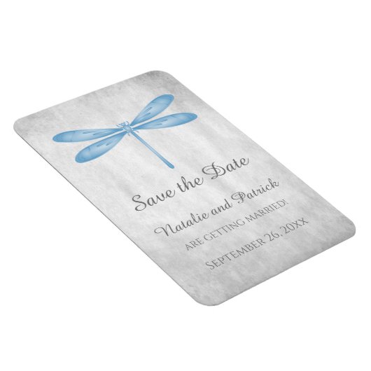 Blue Dragonfly Save the Date Magneet (Rechterzijde)
