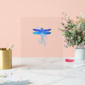 Blue Dragonfly Shirt Waterverf Art Damselfly Inse Acryl Bord (Huwelijk)