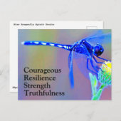 Blue Dragonfly Spirit Briefkaart (Voorkant / Achterkant)