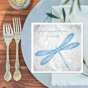 Blue Dragonfly Vrijgezellenfeest Napkin Servet