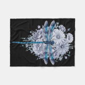 Blue Dragonfly Waterverf Art Insecten Liefhebber A Fleece Deken (Voorkant (Horizontaal))