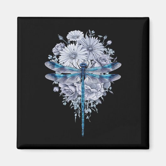 Blue Dragonfly Waterverf Art Insecten Liefhebber A Magneet (Voorkant)