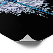 Blue Dragonfly Waterverf Art Insecten Liefhebber A Poster (Hoek)