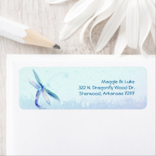 Blue Dragonfly Wedding Couple Adres Etiket