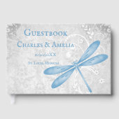 Blue Dragonfly Wedding Guestbook Gastenboek (Voorkant)