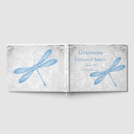 Blue Dragonfly Wedding Guestbook Gastenboek (Volledig)
