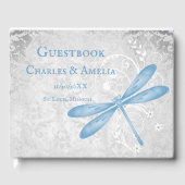 Blue Dragonfly Wedding Guestbook Gastenboek (Voorkant)
