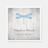 Blue Dragonfly Wedding Paper Napkins Servet (Voorkant)