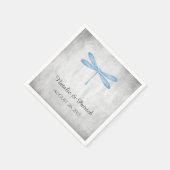 Blue Dragonfly Wedding Paper Napkins Servet (Hoek)