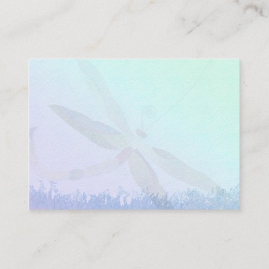 Blue Dragonfly Wedding Reception Informatiekaartje (Achterkant)