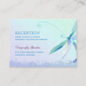 Blue Dragonfly Wedding Reception Informatiekaartje (Voorkant)