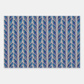 Blue Dragonfly Wings Wrapping Paper Flat Set van 3 (Voorkant 3)