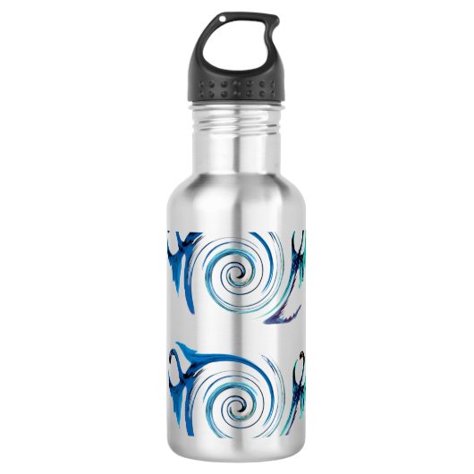 Blue Dragons Fantasy Animal genaamd Waterfles (Voorkant)