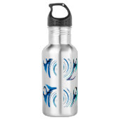 Blue Dragons Fantasy Animal genaamd Waterfles (Achterkant)