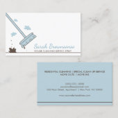 Blue Drawing Cleaner House Cleaning Service Visitekaartje (Voorkant / Achterkant)
