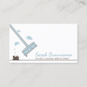 Blue Drawing Cleaner House Cleaning Service Visitekaartje (Voorkant)