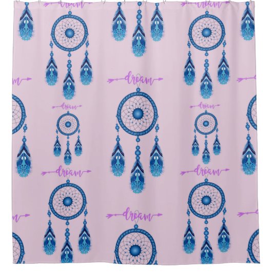 Blue Dream Catcher Douchegordijn (Voorkant)