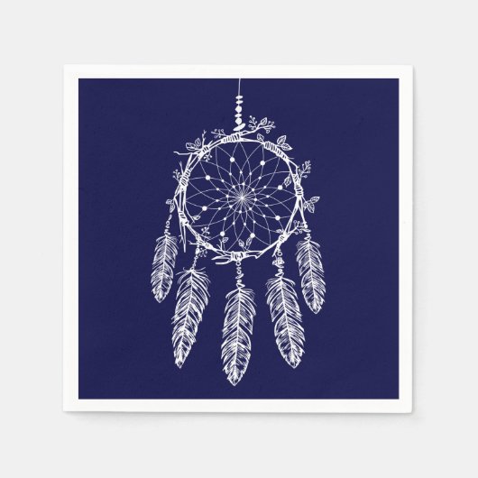 Blue Dream Catcher Native American Wedding Party Servet (Voorkant)