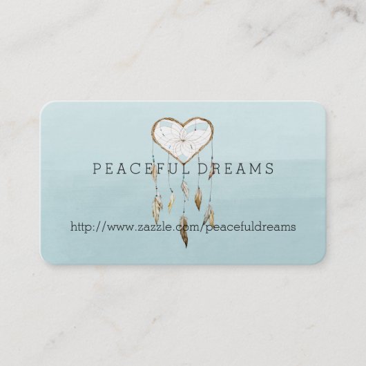 Blue Dream Catcher Waterverf Visitekaartje (Voorkant)